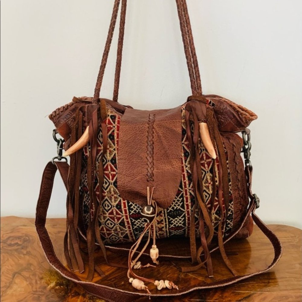 Free People Canyonland Tapestry hobo tote handbag crossbody